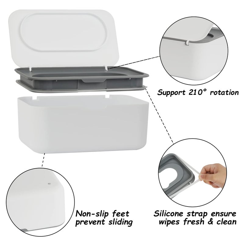Seposeve 2 Pack Wipes Dispenser, Wipe Holder for Baby & Adult, Refillable Wipe Container, Keeps Wipes Fresh, One-Handed Operation. Non-Slip, Easy Open/Close Wipes Pouch Case - Image 3